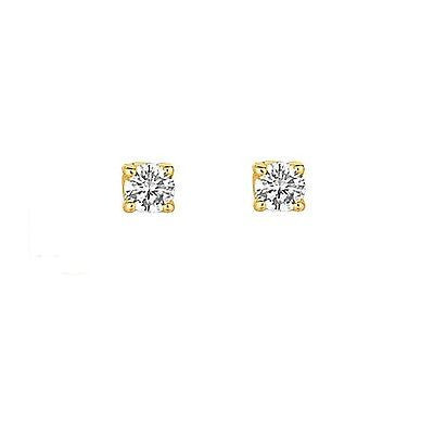 Ritastephens Elegant 14k Yellow Gold 2mm CZ Stud Earrings for Babies – Small Gold Screw Back Studs with Secure Fit, Classic and Stylish Gold CZ Earrings for Children