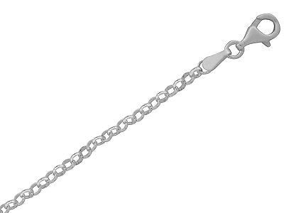 Sterling Silver Rolo Link Chain Bracelet 7" 3mm