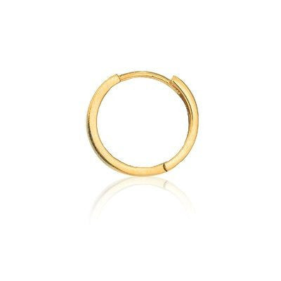 14K Real Yellow Gold Huggie Huggy Hoops Men's Single Earring 2x11mm Unisex