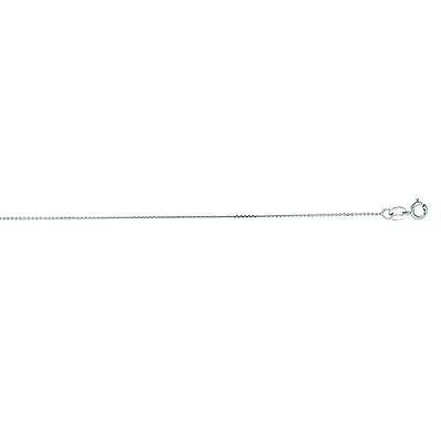 Ritastephens 14K White Gold Cable Chain Necklace 18" with 0.9mm Links – Available in 16", 18", 20", 22", 24" Lengths for Timeless Elegance