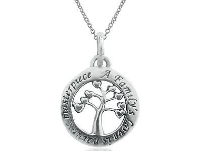 Ritastephens Sterling Silver Tree of Life Round Circle Pendant Necklace - 18-Inch, 14mm Nature-Inspired Charm