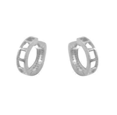 Sterling Silver Diamond Huggie Huggy Hoops Hoop Earrings 13x4mm	Ritastephens   Sterling Silver Diamond Huggie Hoop Earrings – 13x4mm Sleek and Elegant Huggy Hoops with Sparkling Diamond Accents for a Chic and Sophisticated Look