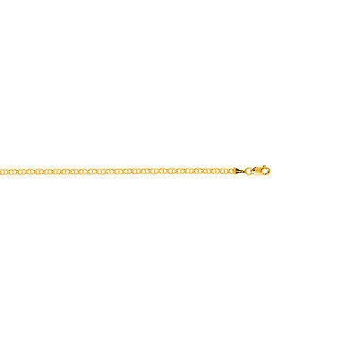 14k Solid Yellow Gold Mariner Link Chain  Necklace 3.2mm 16", 18", 20", 22", 24"