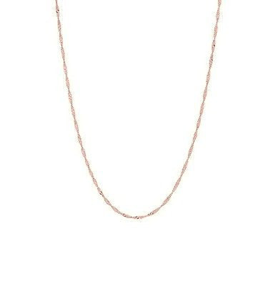 14K Solid Rose Pink Gold Singapore Chain Necklace 1.0mm 16",18", 20", 24"