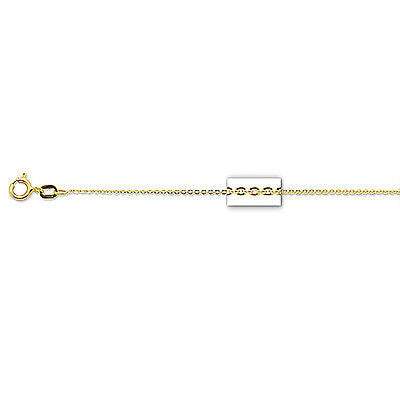 14K Solid Yellow Gold Cable Link Chain Necklace 0.5mm 16",18", 20"