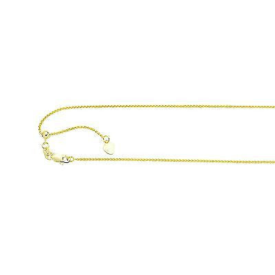 Ritastephens 10K Yellow Gold Adjustable Wheat Chain Necklace – 1.0mm, 16-22 Inch Adjustable Length, Elegant