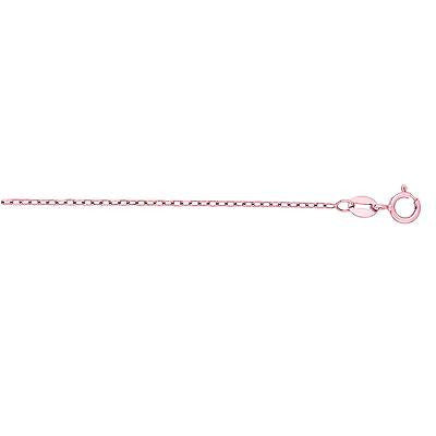 Ritastephens 14K Solid Rose Pink Gold Cable Link Chain Necklace – Elegant 1.1mm Design Available in 16", 17", 18", and 20" Lengths
