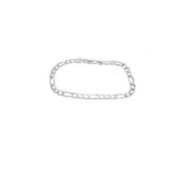 Sterling Silver Solid Mens Figaro Bracelet 8 inches 5mm