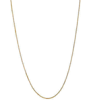 Ritastephens 14K Solid Yellow Gold Box Chain Necklace – Elegant 0.8mm Delicate Links with Secure Lobster Lock Closure