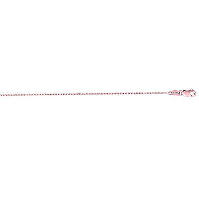 14K Solid Rose Pink Gold Cable Link Chain Necklace 1.1mm 16",18", 20"