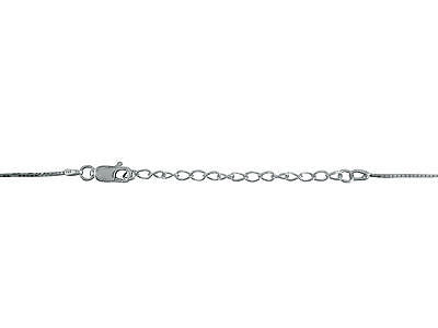 Sterling Silver Box Link Chain Adjustable 1mm 16"-18"