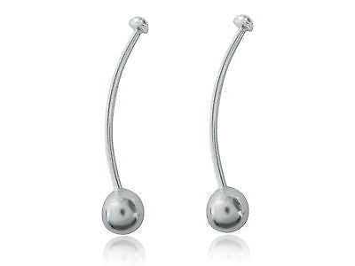 Sterling Silver Barbell Earrings 8x42mm