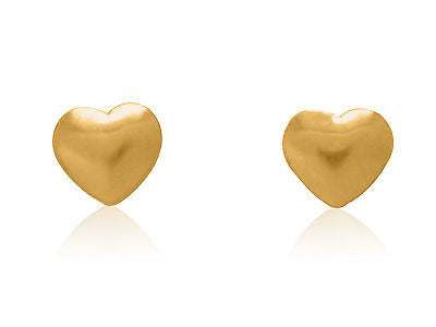 14k Yellow Gold Baby Heart Stud Earrings Small Baby Children 6mm