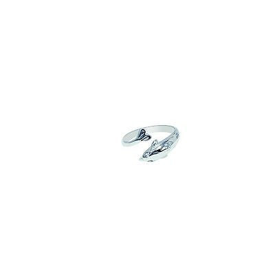 Ritastephens Dolphin Delight Sterling Silver CZ Sea Life Adjustable Ring & Toe Ring Set – Elegant Dolphin Jewelry with Adjustable Design, Perfect for Ocean Lovers