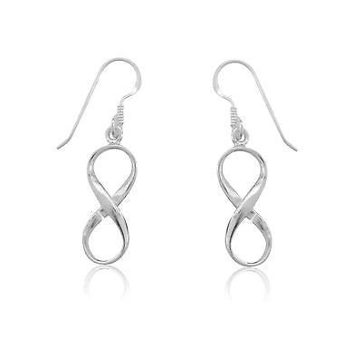 RitaStephens Sophisticated 35mm Silver Infinity Dangle Earrings – Elegant Minimalist Design, Lightweight and Modern Wire Jewelry with Stylish Infinity Motif