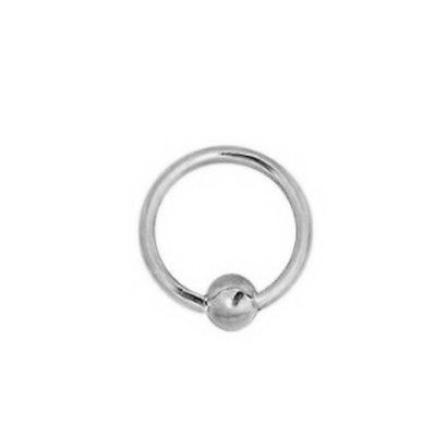 14K Solid White Gold Nipple Captive Ball Closure Bead Ring Body Jewelry 17mm