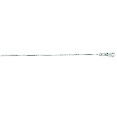 Ritastephens 10K Solid White Gold Cable Chain Necklace – Available in 16", 18", and 20" Lengths