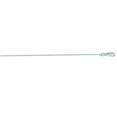 10K Solid White Gold Cable Chain Necklace 16",18", 20", 1.1mm
