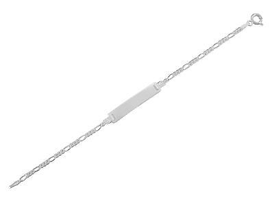 Sterling Silver Figaro Kids Children Baby Id Bracelet 6"