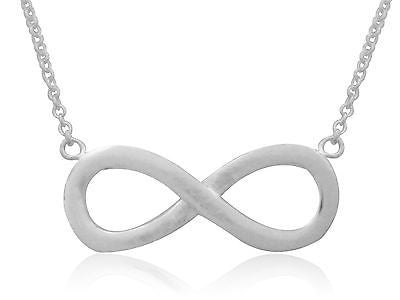 Sterling Silver Infinity Charm Pendant Necklace 16"-18" Adjustable