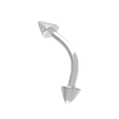 Ritastephens Luxurious 14k Solid Gold Cone Eyebrow Ring – Elegant White Gold Body Jewelry with Timeless Cone End Design, High-Quality Gold Piercing
