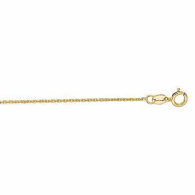 14K Solid Gold Cable Chain Necklace 18" 0.9mm