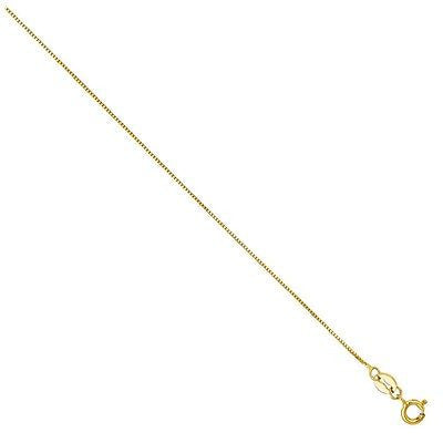 14K Solid Yellow Gold Box Chain Baby Childrens Necklace 13"
