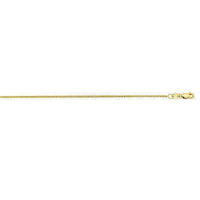 Ritastephens 10K Solid Yellow Gold Gourmette Curb Link Chain Necklace – Available in 16", 18", 20", and 24" Lengths, 1mm