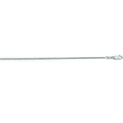 14K Solid White Gold Gourmette Chain Necklace 1.5mm 16", 18", 20", 24"