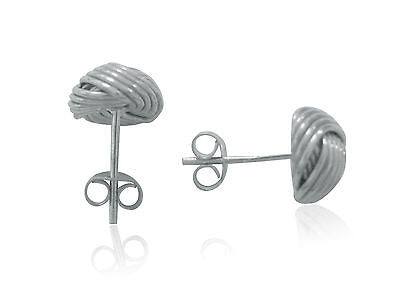 Sterling Silver Love Knot Loveknot Stud Earrings 9mm