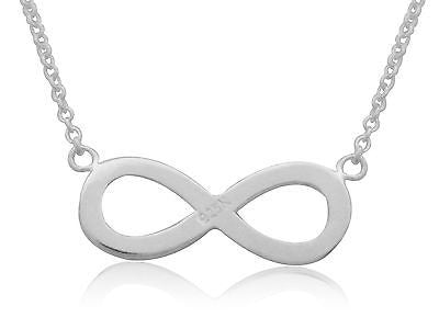Sterling Silver Infinity Charm Pendant Necklace 16"-18" Adjustable
