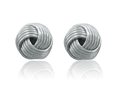 Sterling Silver Love Knot Loveknot Stud Earrings 9mm