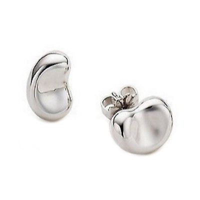 Ritastephens .925 Sterling Silver Kidney Bean Earrings – Small, Minimalist Silver Bean Studs, Chic and Petite for Classic and Sleek Look, Perfect for Everyday Wear