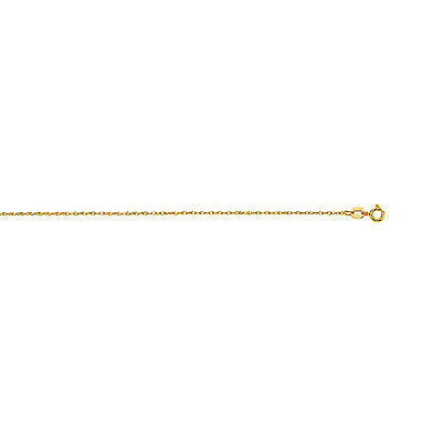 Ritastephens 10K Solid Yellow Gold Lite Rope Chain Necklace – 0.6mm, Available in 16", 18", 20", 22", and 24" Lengths