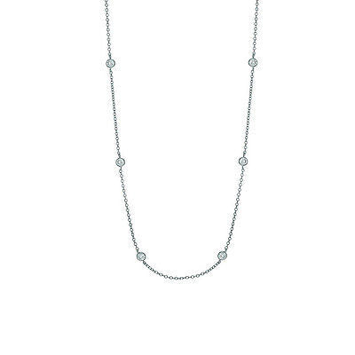 Sterling Silver CZ by the Yard Station Necklace