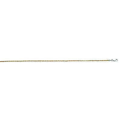 Sterling Silver Gold Plated Two Tone Rope Chain Necklace  16", 18", 20"