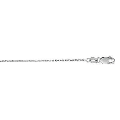 Ritastephens 14K White Gold Cable Link Chain Necklace – Elegant 1.1mm in Lengths 16", 18", 20", 24" for Timeless and Versatile Jewelry
