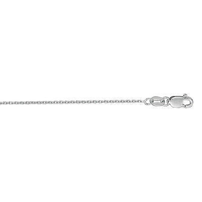14K White Gold Cable Link Chain Necklace 1.1mm 16",18", 20", 24"