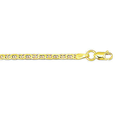 14k Solid Yellow Gold Mariner Link Chain Necklace 2.3mm