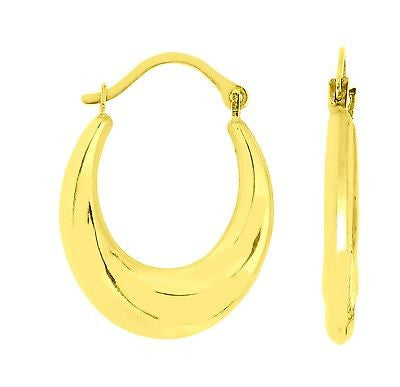 Ritastephens 10K Yellow Gold Twisted Oval Hoops – Elegant 21mm Gold Hoop Earrings with Classic Twisted Design, Stylish and Modern Fine Jewelry, Large and Bold Hoops for Everyday Sophistication