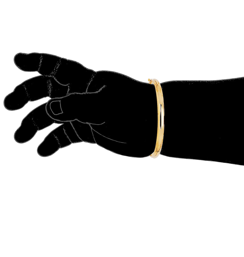 Ritastephens 14K Real Gold Children’s Plain Shiny Baby Bangle Bracelet – Elegant 5.5-Inch Design for Kids, High-Quality Solid Gold Jewelry, Perfect for Everyday Wear and Special Occasions