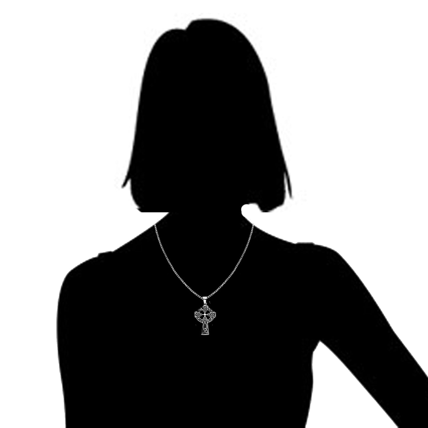 Irish Celtic Cross Antique finish Necklace Sterling silver 925 Necklace Celtic knot cross pendant and chain 20 inches or 24 inches long