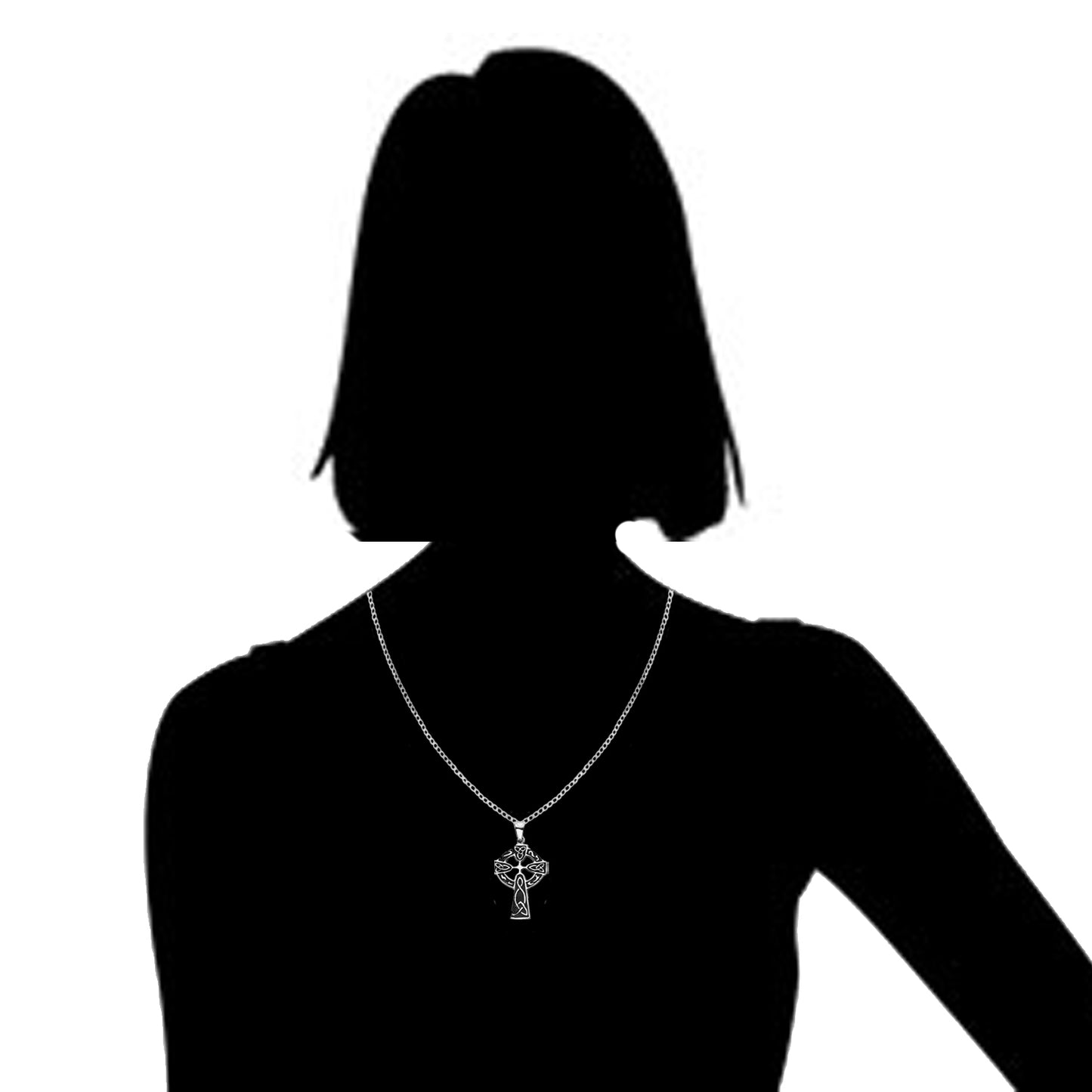 Irish Celtic Cross Antique finish Necklace Sterling silver 925 Necklace Celtic knot cross pendant and chain 20 inches or 24 inches long