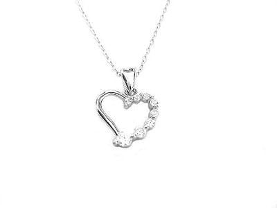 .925 Sterling Silver CZ Heart Love Grows Journey Charm Pendant Necklace 18"