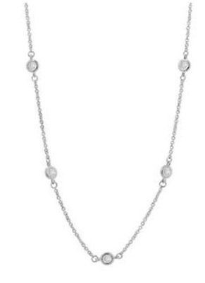 .925 Sterling Silver Designer Inspired CZ By The Yard Chain Necklace 30"