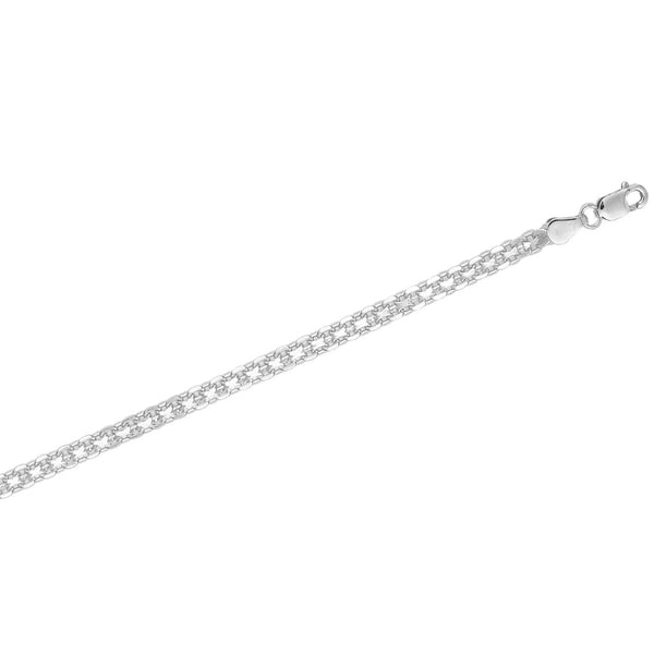 Sterling Silver Bizmark Chain Anklet Ankle Bracelet 10" and 11" 2.8mm