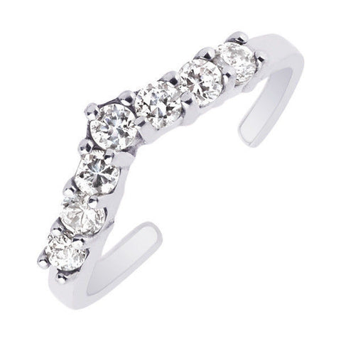 Crystal Flower Toe Ring - 2 Toe Rings - ADA – House Of Aarai