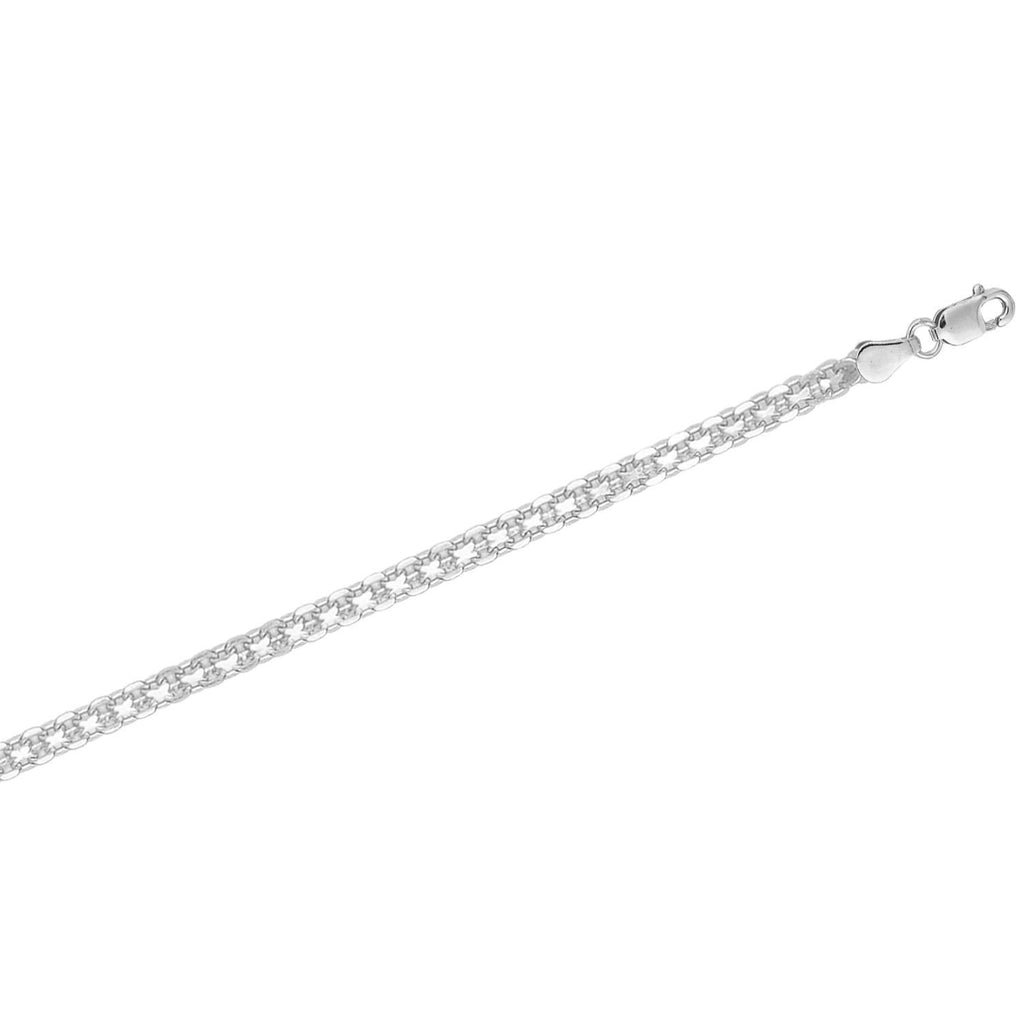 Ritastephens .925 Sterling Silver Bizmark Chain Anklet Ankle Bracelet 10" 3mm