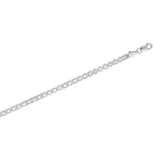 Ritastephens Bizmark Chain Anklet 10" long 3mm thickness Elegant Ankle classic Bracelet Stylish Silver Jewelry, High-Quality Foot Chain, Timeless Sterling Silver 925 Design