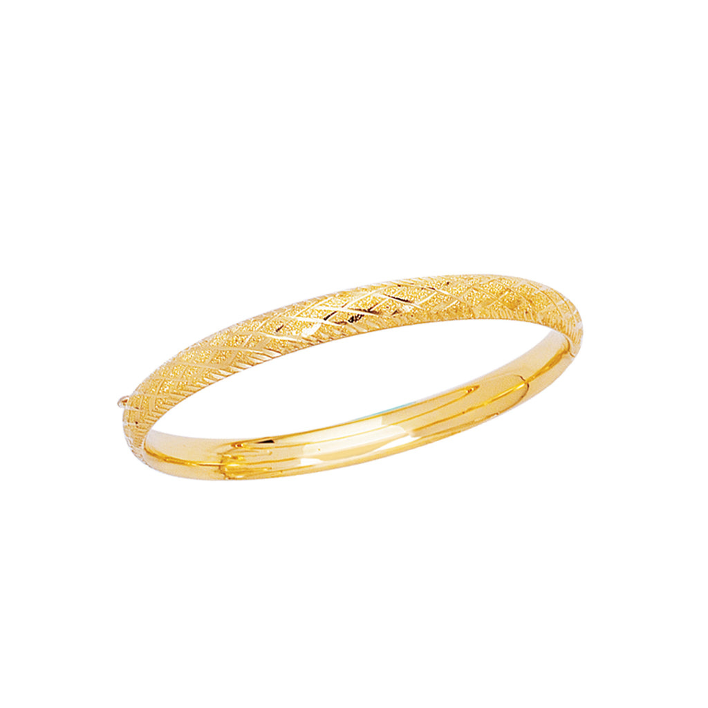 Better Jewelry Name Plate West Indian BABY Bangle 14K Yellow Gold –  Betterjewelry